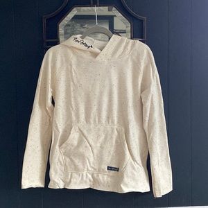 Cream with tiny rainbow dots fleece pull over hoodie brand new size small